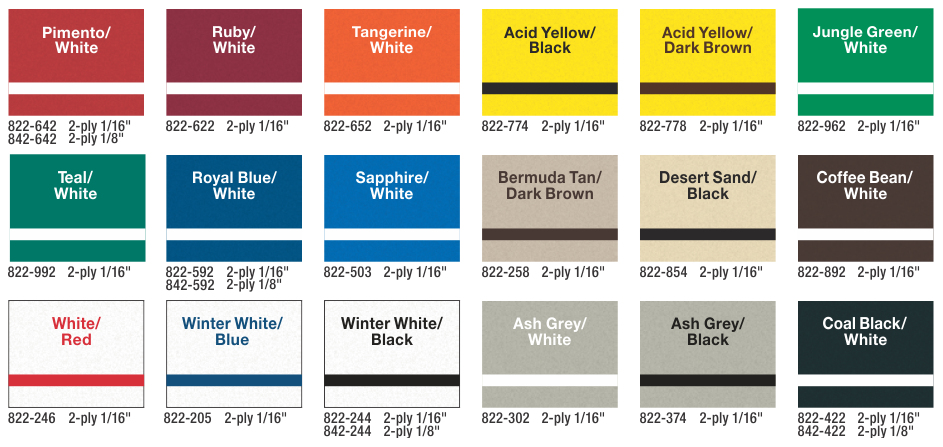 Rowmark Ada Alternative Color Chart